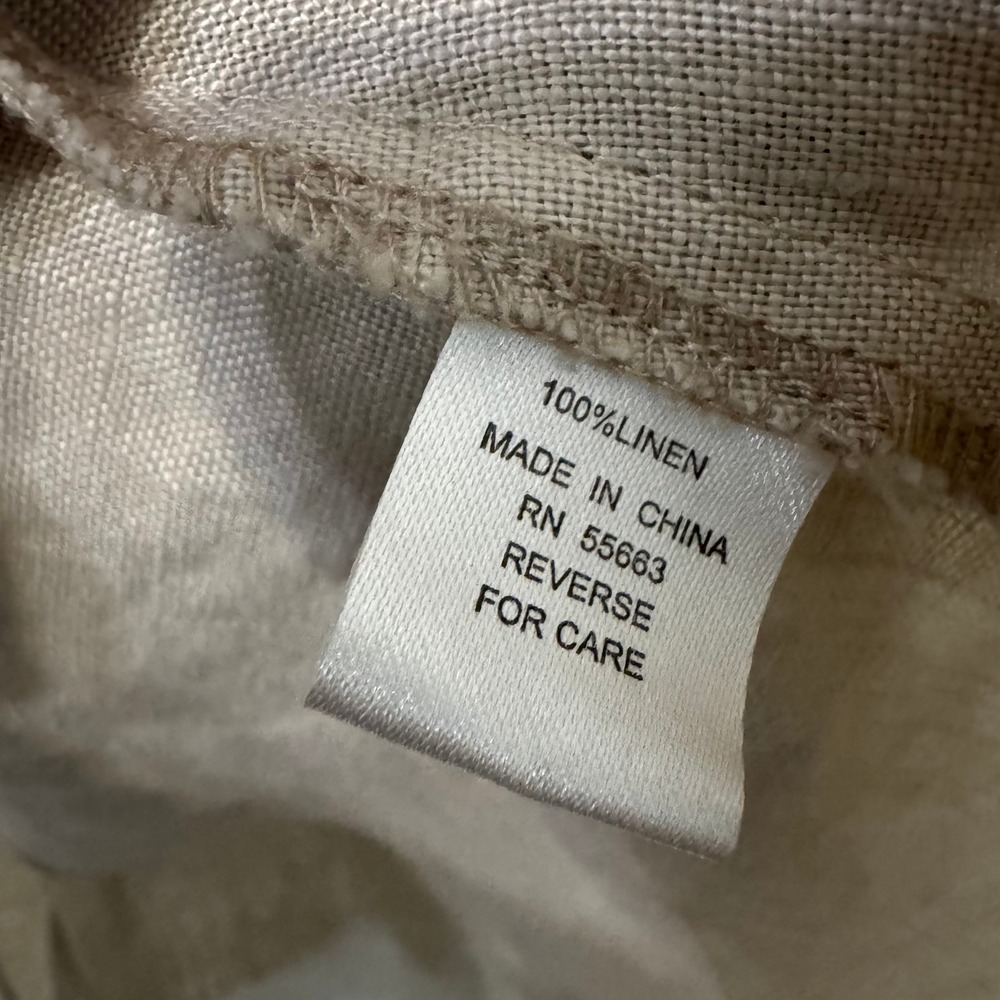 For Cynthia Woman 100% Linen Hooded Jacket 3X Beige Lagenlook Coastal Minimalist - Picture 4 of 7